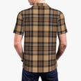thumbnail image 6 of Salouo khaki coffee plaid for Men's Short Sleeve Polo Shirts,Polo Shirts for Men Performance Short Sleeve Golf Shirt Athletic Casual Collared T-Shirt-, 6 of 8