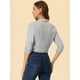 thumbnail image 3 of Cárdigan Ligero De Manga 3/4 Fruncida Con Frente Abierto Para Mujer Gris Allegra K XL, 3 of 4