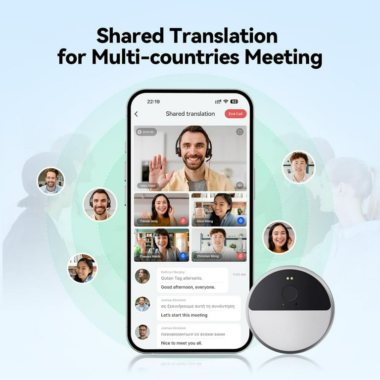 InnAIO AI Translator T9 Real Time Voice Cloning, Support 150+