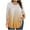 Orange, variant on HUJlwoi Gradient Tops for Women Pleated Oversized Trendy Shirts 3/4 Sleeve Summer Spring Tees Loose Fit Casual Vacation Round Neck Clothes