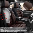 thumbnail image 2 of 2015 for BMW 320 Seat Cover, Black and Brown Car Seat Covers, Faux Leather Full Set of 5 Seats With Lumbar Support Beautify Interior, Protect Car Seats, 2 of 7
