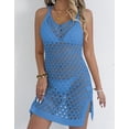 thumbnail image 2 of Beach Cover Up for Women Sleeveless Spaghetti Strap Swimsuit Cover Up Hollow Out Seethrough Sexy Crochet Cover Up Shermie, 2 of 6