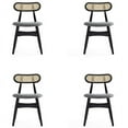 thumbnail image 2 of Manhattan Comfort Colbert 18.11" Wood Dining Chair in Black/Gray (Set of 4), 2 of 12