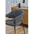 thumbnail image 3 of Home Source 32" Mid-Century Style Dining and Living Room Chairs with Plush Upholstered Seats, Durable Metal Legs, and Timeless Vintage Charm (Set of 2) (Heathered tweeded black), 3 of 5