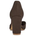 thumbnail image 3 of Zapatos de Tacón Grueso Allegra K Vestir Punta Puntiaguda Corbata de Tobillo Café 36, 3 of 6
