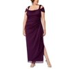 Women's Gown Plus Draped Cold Shoulder 20W