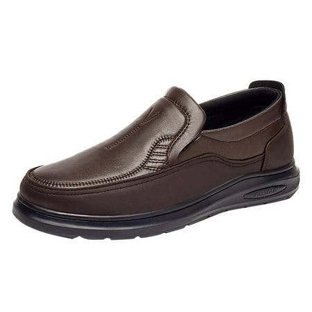 

Mens Casual Shoes Fashion Autumn Men Casual Shoes Flat Bottom Soft Comfortable Round Toe Solid Color Slip On Casual Shoes for Men Pu Coffee 43