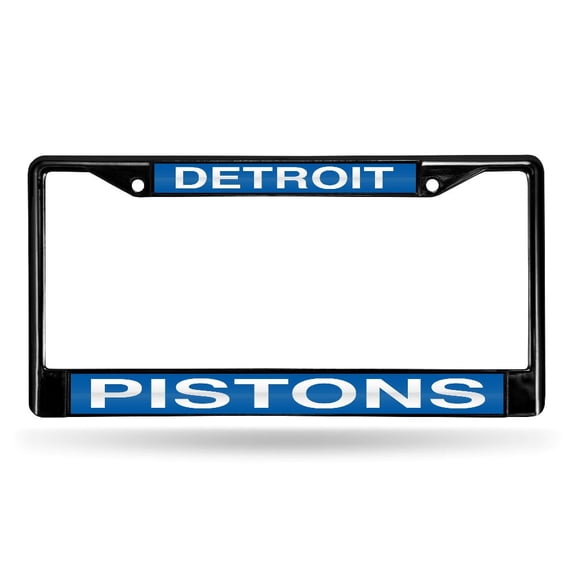 Detroit Basketball Pistons Black Metal License Plate Frame Holder