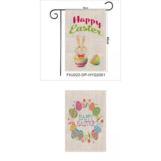 Happy Easter Garden Flags Banner Decor para la decoración de de la kusrkot Bandera colgante al aire libre