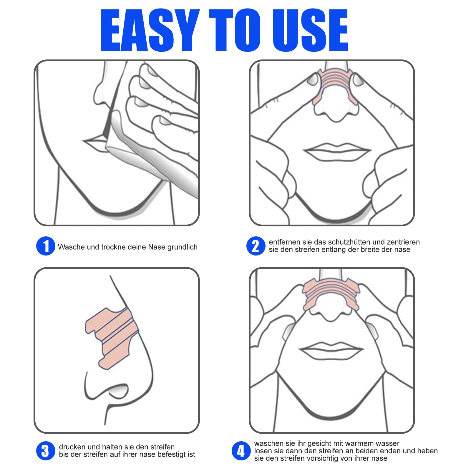 Alvantor Nasal Strips for Breathing, Extra Strength Nose Strips for Snoring Relief, Nasal Congestion & Sleep Aid, 30 Count