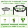 thumbnail image 3 of 3 Tier Large Plant Stand Indoor Outdoor Clearance, Metal Flower Shelf Pot Holder, 10in Wide Multiple Plants Tall Corner Display Rack for Patio Orchid Office Porch Living Room Garden, Black, 3 of 9