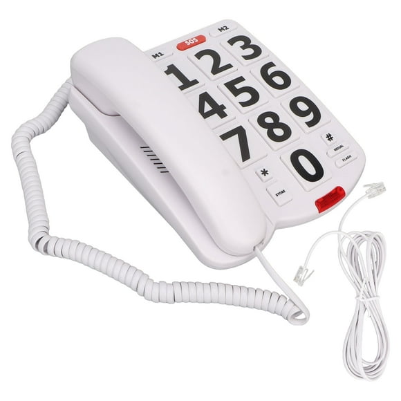 Big Button Phone, Classic Easy Dialing Adjustable Volume Easy To View Home Landline Phones  For Seniors For Home