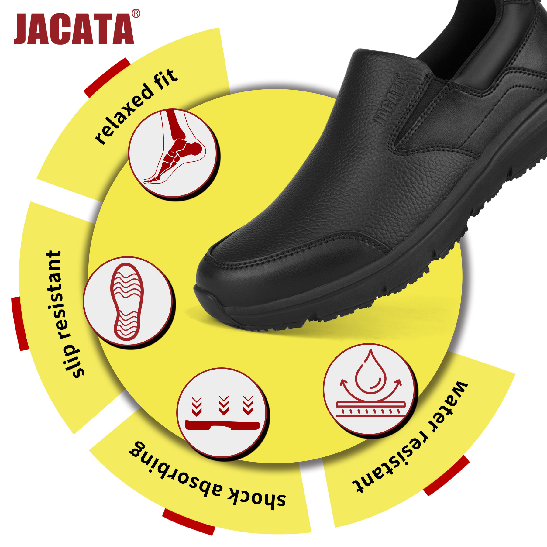 Jacata Men's Non-Slip Work Shoes with Arch Support photo 3