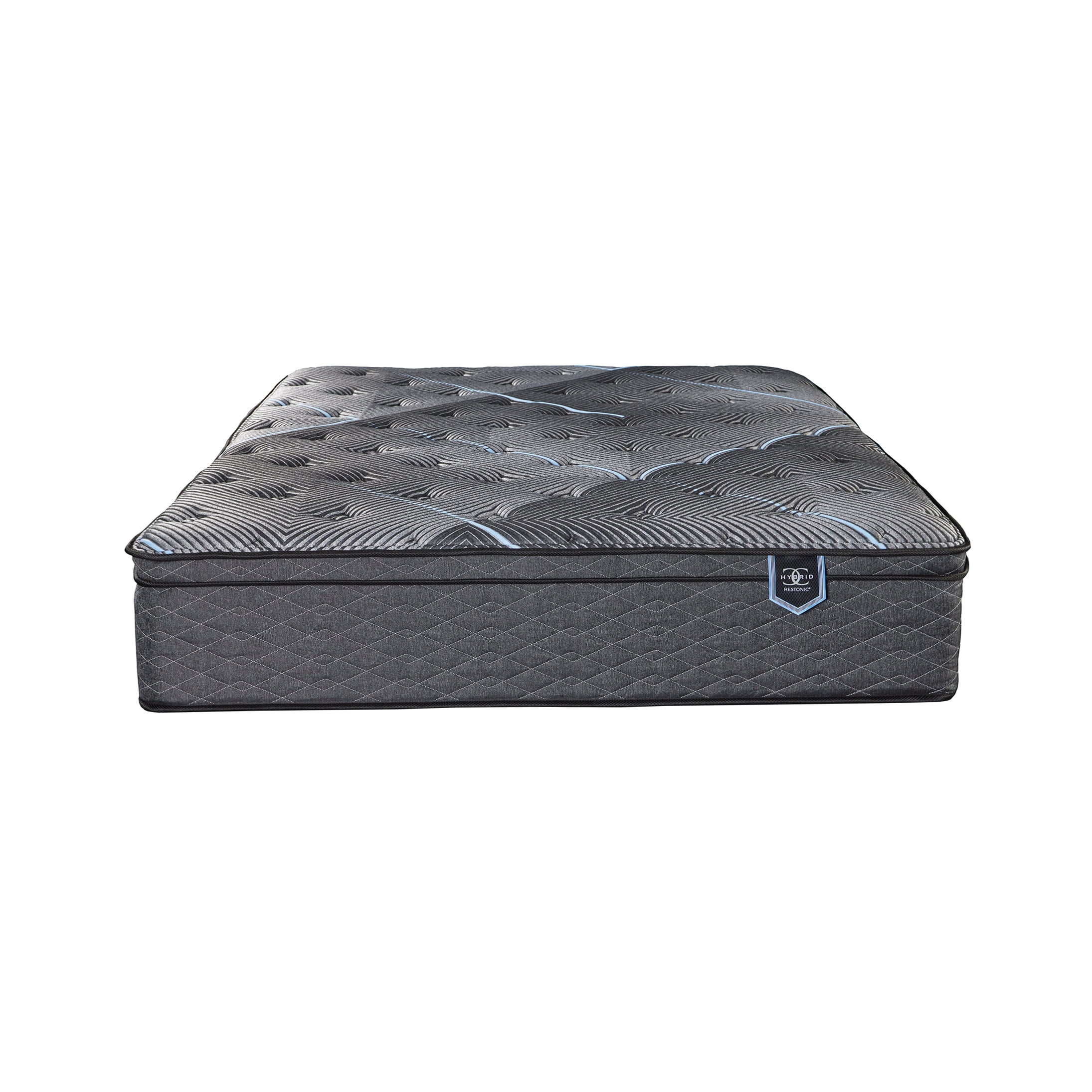 14" California King Hybrid Mattress with Euro Top Plush and Cooling Gel Foam, Black Steel Bed Frame