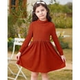 thumbnail image 6 of Lanbubble Girls Long Sleeve Turtleneck Dress Soft Knitted A Line Fall Winter Dress 2-7 Years, 6 of 8