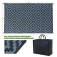 thumbnail image 2 of Outdoor Camping Mats Rugs Reversible Waterproof RV Deck Porch Plastic Rugs Black-Grey 4x6 Feet, 2 of 7