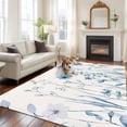 thumbnail image 2 of Area Rug for Living Room, Blue Spring Floral Non-Slip Indoor Large Carpet for Bedroom/Dining Room, Summer Flowers Botanical Elegant Washable Low-Profile Rectangle Floor Runner Rugs - 5 x 7 Ft, 2 of 8