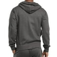 thumbnail image 3 of Men's Fleece Hoodie Full Zip Cotton Lightweight with Pockets Sweatshirt Tops S-3XL Solid Zipper Lined Long Sleeve Menswear Sweaters Spring Outdoor, 3 of 4