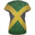 thumbnail image 2 of Distressed Jamaican Flag All Over Womens T Shirt Multi SM, 2 of 2