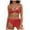 Red, variant on GEWSEY Women 3 Piece Swimsuits - Sexy Triangle Bikini Sets with Cover Up Halter String Tie Side Bathing Suits (Light Green, XS)