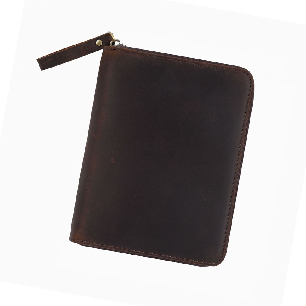 Zippered Leather Cover for 3.5x5.5Inch Pocket Journal Notebook Field Notebook