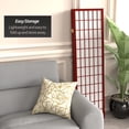 thumbnail image 5 of Red Lantern 5 ft. Tall Window Pane Shoji Screen - Rosewood - 3 Panels, 5 of 7