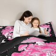 thumbnail image 4 of Homewish Mystic Mushroom Skull Queen Bedding for Adults, Psychedelic Gothic Moon Star Bedding Comforter Set Queen, Black Reversible, 7 Pieces, 4 of 7