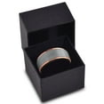 thumbnail image 3 of P. Manoukian Tungsten Wedding Band Ring 10mm for Men Women Black & 18K Rose Gold Plated Stepped Edge Polished Lifetime Guarantee Size 8, 3 of 4