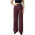 thumbnail image 2 of Chbgutlmr Dress Pants Women High Waist Straight Leg Trousers Casual Loose Work Office Solid Color Pants, 2 of 6
