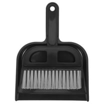 Mini Brush Cleaning Set Black Plastic Broom Dustpan for Dining Table Sofa Car Size 10.5 x 3.5 x 2.5 inches