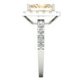 thumbnail image 3 of 3.84ct emerald cut brown natural morganite 18k white gold halo Bridal Wedding Engagement Promise Anniversary Ring for Women size 8.25, 3 of 7