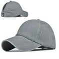 thumbnail image 2 of SPRING PARK Vintage Solid Color Anti UV Outdoor Sports Ponytail Hat Baseball Cap Men Women, 2 of 7