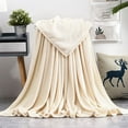 thumbnail image 6 of Howarmer Large Off-White Fleece Throw Blankets, Queen Size Soft Fuzzy Blanket for Women Men and s, All Season Lightweight Microfiber Fluffy Blanket, 90 x 90 inch, 6 of 6