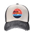 thumbnail image 3 of ZNDUO Black And White Baseball Cap, Sun Hat for Men/Women, Adjustable Cap Washable Cotton Baseball Hat-Sunset Beach, 3 of 8
