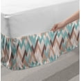 thumbnail image 2 of Abstract Bed Skirt, Chevron Inspired Modernized Print, Elastic Bedskirt Dust Ruffle Wrap Around for Bedding Decor, 4 Sizes, Multicolor, by Ambesonne, 2 of 2