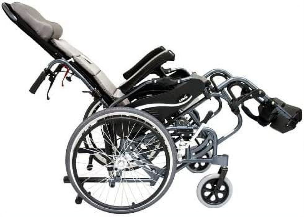 Karman Healthcare VIP515-18-E VIP515 18 in. seat Tilt in Space Lightweight Reclining Wheelchair with 20 in. inch Rear Wheels and Elevating Legrest
