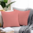 thumbnail image 2 of Outdoor Waterproof Throw Pillow Covers Set of 2 Coral Red Decorative Pillowcases Square Outdoor Pillows Cushion Case 18x18 Inch Solid Color Patio Pillows for Couch Sofa Bed Garden, 2 of 9