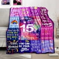 thumbnail image 5 of 15th Birthday Gift for Girls 15 Year Old Girl Birthday Gifts Crown Throw Birthday Gifts for Girls Blanket Birthday Decor for Girls Throw Blanket Soft Flannel Throw Blanket Gift for Kids,80"x60", 5 of 6