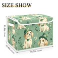 thumbnail image 3 of Cute Dogs Wear Hats Storage Basket for Shelves Foldable Container Organizer for Organizing Toys Clothes Books with Handles, 3 of 7
