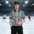 thumbnail image 2 of TOPTIE Men's Pro-Style Hockey Ref Jersey Umpire Uniform, Referee Shirt with Polo Collar for Hockey Football Soccer, M, 2 of 10