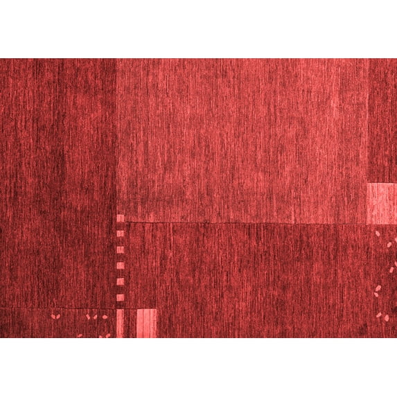 Ahgly Company Indoor Rectangle Abstract Red Modern Area Rugs, 2' x 3'