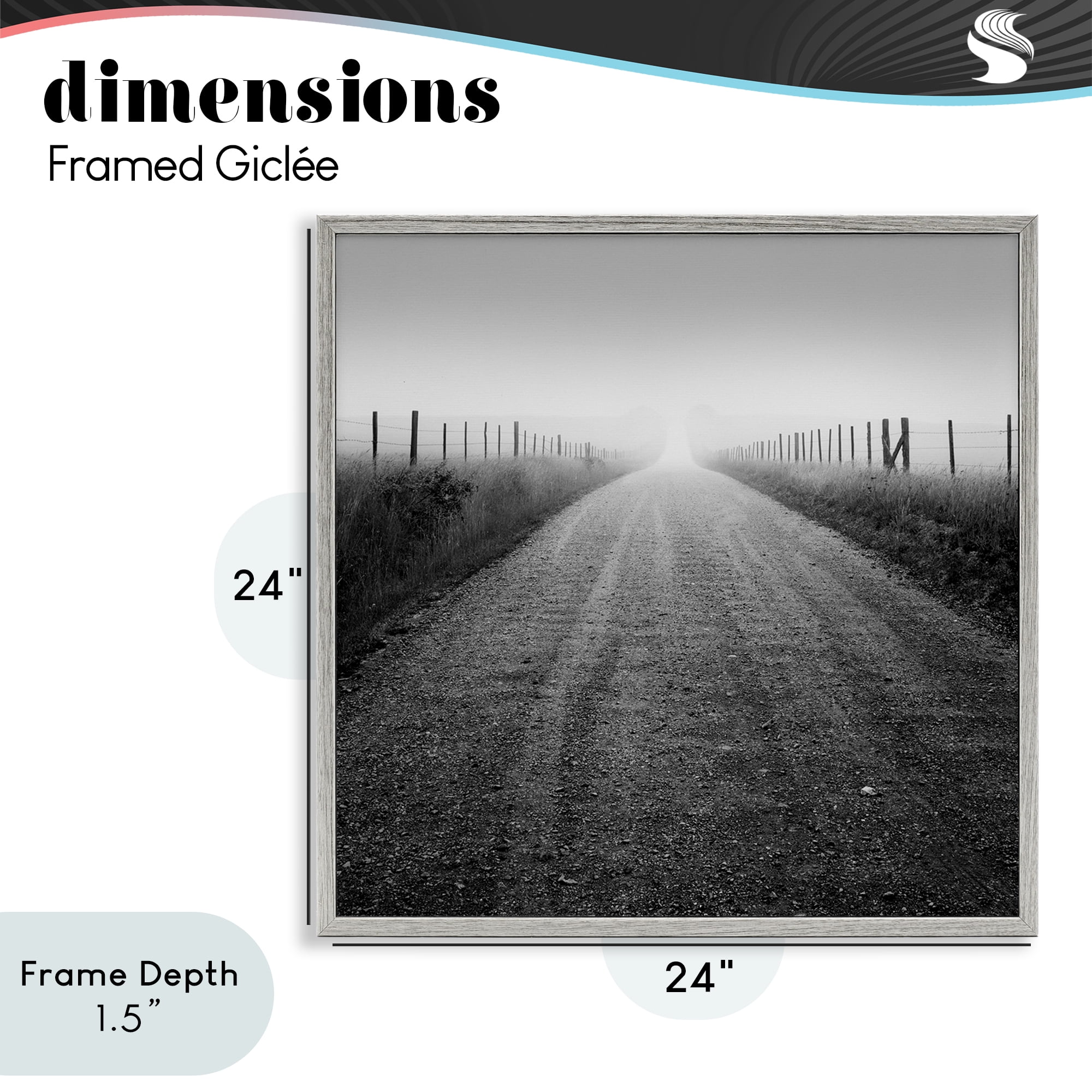 Stupell Industries Country Road in Morning Mist Gray Framed Giclee Art, design by Chip Forelli