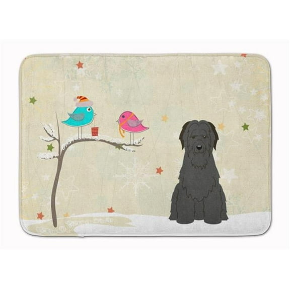 Christmas Presents Friends Briard Black Machine Washable Memory Foam Mat