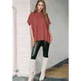 thumbnail image 7 of Women'S Loose Dropped Shoulder Short Sleeve Pullover Sweater Coral XL, 7 of 7
