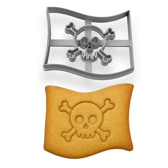 Pirate Flag Cookie Cutter - 4x3.38 Inches, Perfect for Nautical and Pirate-Themed Baking