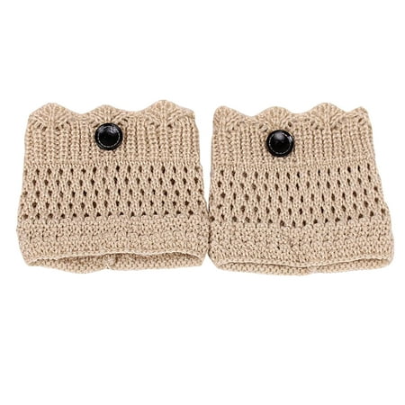 

Dadaria Leg Warmers Womens Boot Cuffs Winter Buttons Knit Leg Warmers Boot Topper Socks 2 Pairs Beige XXXXL Women