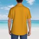 thumbnail image 4 of Balery Goldenrod Camisas hawaianas de manga corta para hombre, camisas playeras de corte holgado, camisas de vacaciones con botones,Medium, 4 of 7