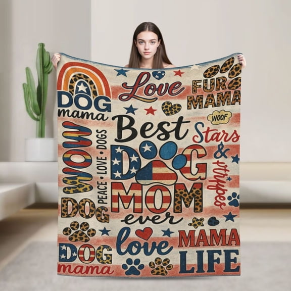 Dog Mom Gifts for Women, Gifts for Dog Lovers Women, Mothers Day Dogs Lovers Gift Throw Blanket 50x40