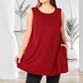 thumbnail image 4 of XADYUY Womens Plus Size Tank Tops Loose Fit Sleeveless Summer Crew Neck Tank Tops for Women Oversized Oversized Tops for Women Casual Swing Womens Blouses Plus Size,4XL, 4 of 4