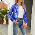 thumbnail image 2 of Jacket for Women Fall Sequin Stripe Bomber Sparkly Festival Party Long Sleeve Zipper Fall Winter Clothes, 2 of 6